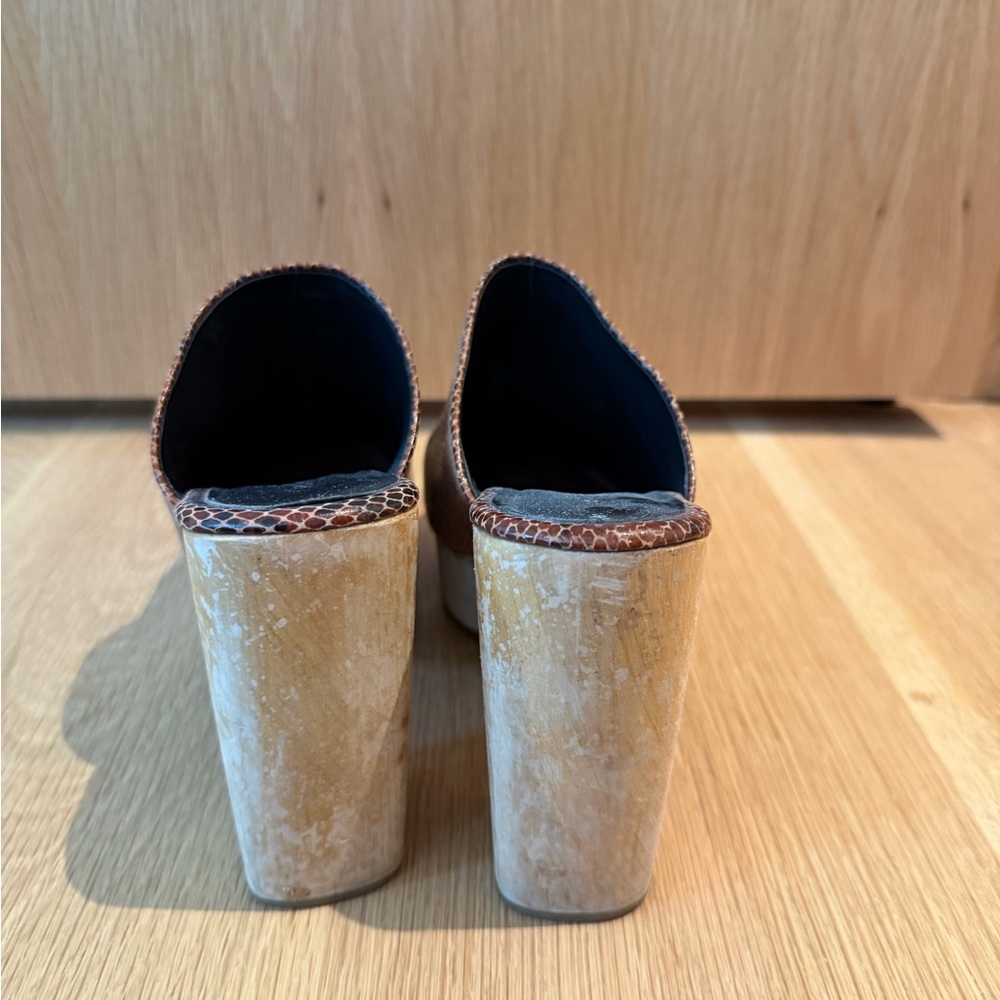 Rachel Comey Dakota Brown Snake Print Mules - Picture 4 of 5